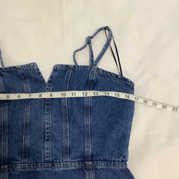 You Com Smocked back jeans straps mini-dress Size M (698) - Picture 11 of 16